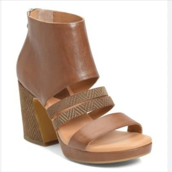 Kork Ease Hickland Tan Leather Open Toe Bootie Sandals SZ 11M Never Worn - Picture 2 of 11